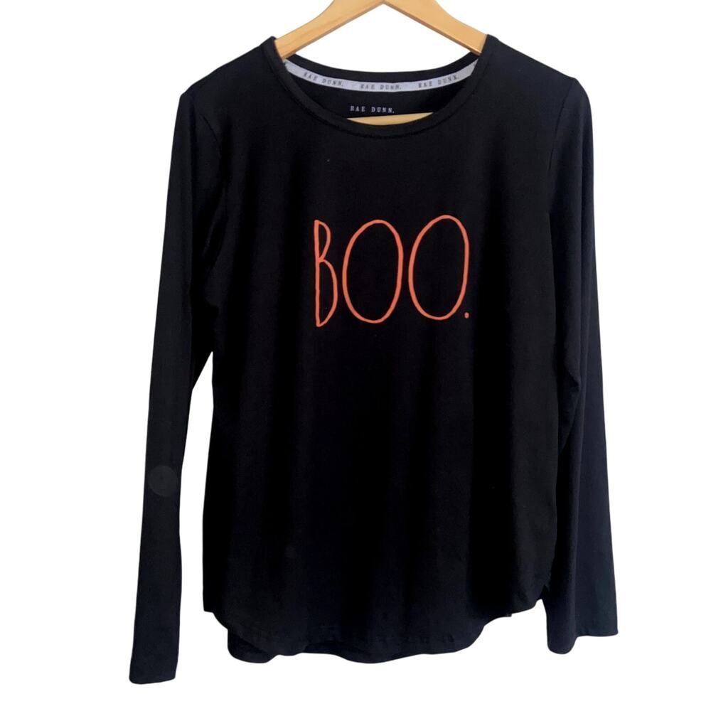 Rae Dunn Tee Shirt Womens Size M Top BOO Halloween T-Shirt !